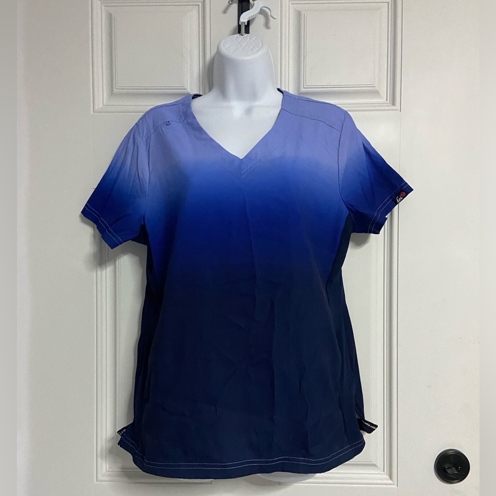 KOI LITE Blue Ombre Scrub Top